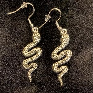 Silver Snake Earrings